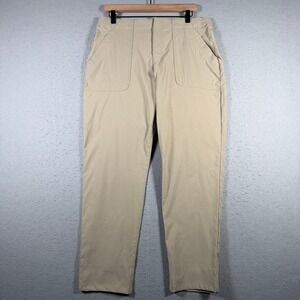 Eddie Bauer Horizon Straight Ankle Pant Tan Womens‎ 12 Water Repellent 1878526